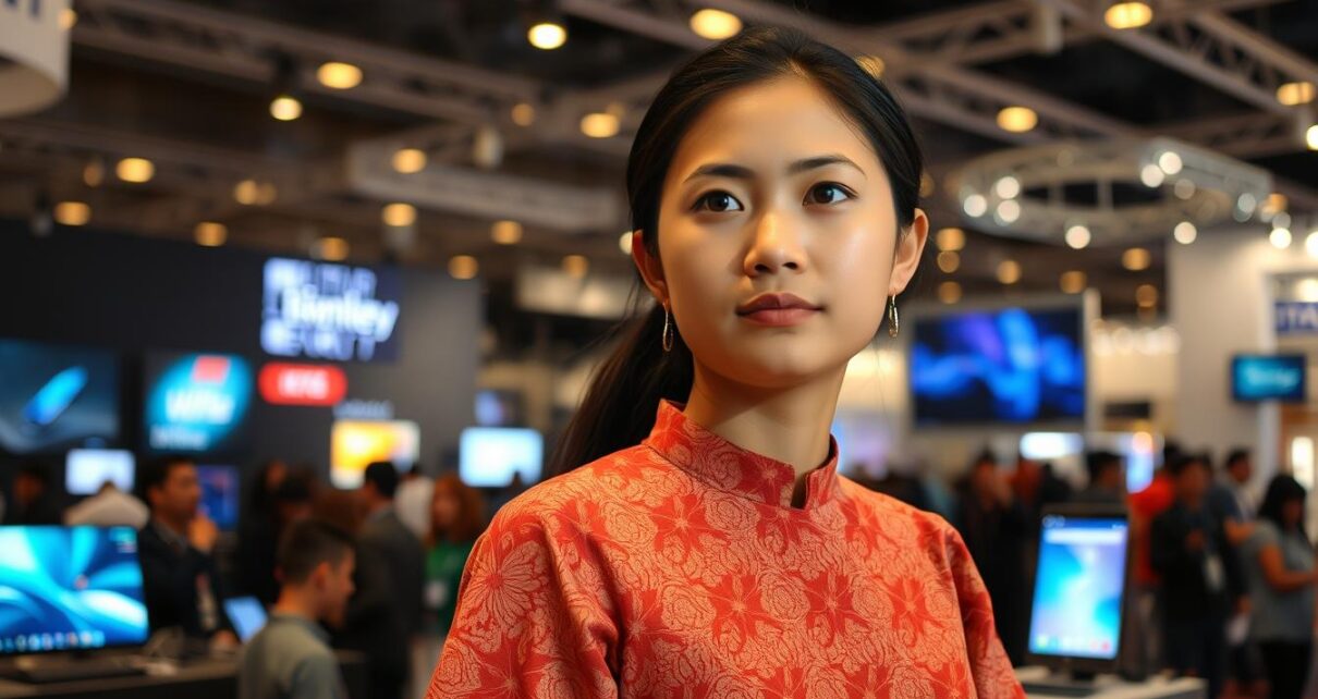 Putri Sihombing tunda dalam Pameran Teknologi Tahun Ini